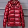 Men's Shiny Down Jacket with Thick and Warm White Duck Down Jacket Detachable Cap