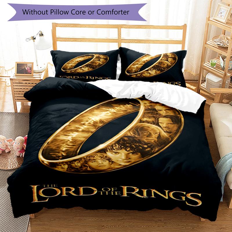 3pcs The Lord of the Rings Bedding Set Duvet Cover Closure Includes 1 Duvet Cover & 2 Pillowcases, Soft and Comfortable for All Seasons.