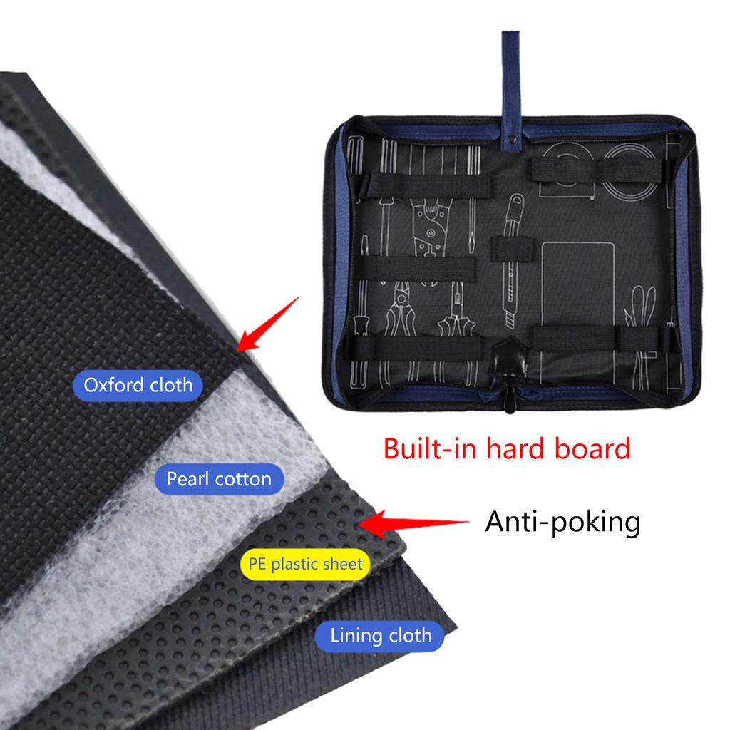 Electrician Tool Pouch with Pocket, Built-in Hard Plate Designed for Professional Electricians and Repair Technicians