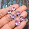 Pink Kunzite Gemstone Handmade 925 Sterling Silver Jewelry Earring For Thanksgiving