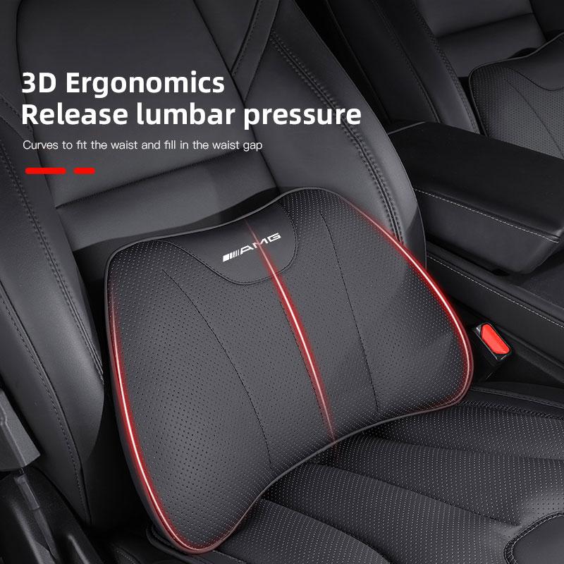 TWEK4 Car Headrest PU Leather Protection Lumbar Cushion Seat Interior Kit Accessories Car Hub Cap For Mercedes Benz AMG W214 W205 W204