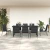 VidaXL Garden Dining Set 9 Pcs Black Textilene and Steel 3200717