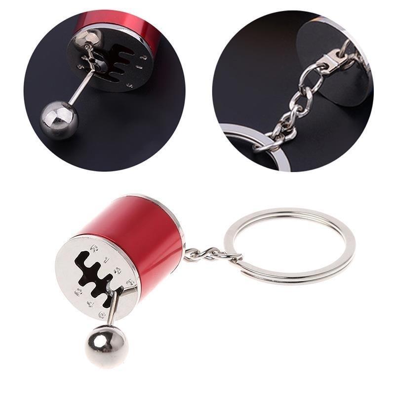 Lmitation 6 Speed Manual Gear Transmission Gear Lever Key Chain Car Gear Box Key Ring Car Gear-box