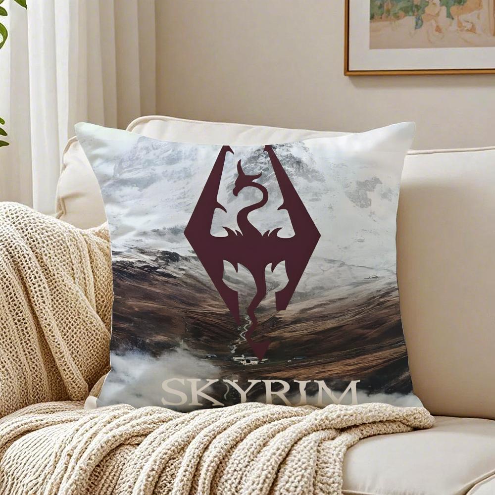 Game OpenWorld The EElder SScrolls V Cushion Cover Pillowcase Antidustmite living Room Sofa Decor Cushion Room