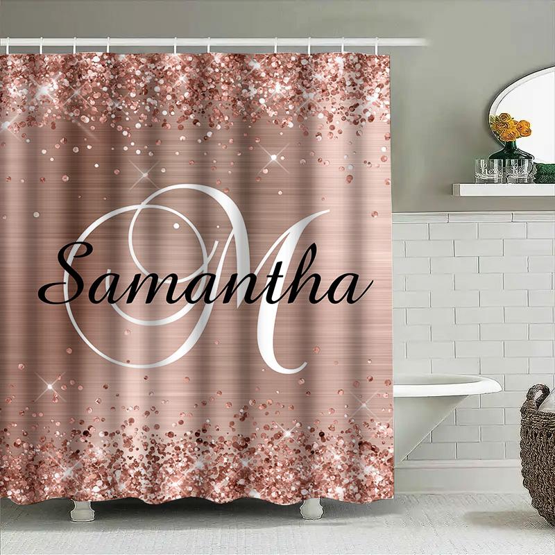 Name Bath Shower Curtain Custom Decorative Waterproof Fabric Home Decoration