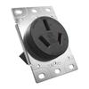 Heavy Duty 50A 125V/250V NEMA 10 50P Outlet With Corrosion Resistant Housing For Industrial Environment
