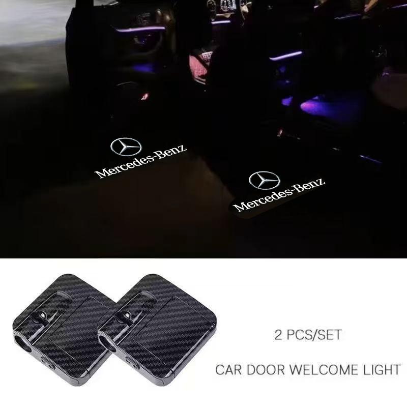 2Pcs HD Led Welcome Light Car Door Projector Lamps For Mercedes Benz AMG A B C E G W211 W203 W204 C260 E300L A200L GLC300 CLA AE1