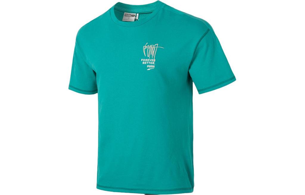 Men's T-Shirt PUMA Raglan Sleeve T Shirt Men's Blue Green