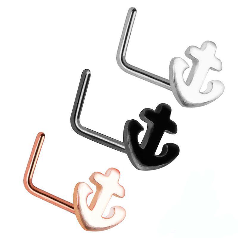 8 штук стальных сережек для пирсинга носа