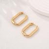 Прямоугольные U-образные серьги-гвоздики с пряжкой для ушей для женщин, корейские индивидуальные золотые геометрические украшения