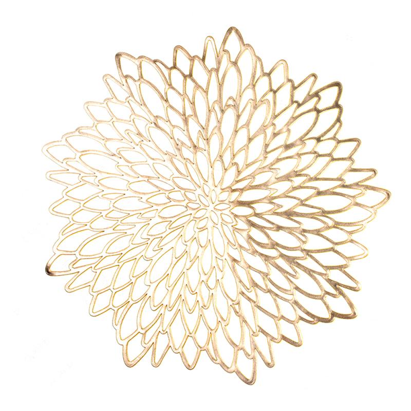 Круглая подставка под тарелку, термостойкие ПВХ коврики для стола с роскошной металлической глянцевой отделкой для декора на День благодарения, Рождество, свадебную вечеринку