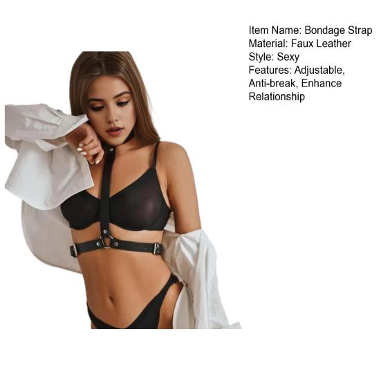 Ремень для связывания Искусственная кожа БДСМ Эротическая сбруя Регулируемая готическая подвязка для тела Пара Секс-игра Реквизит