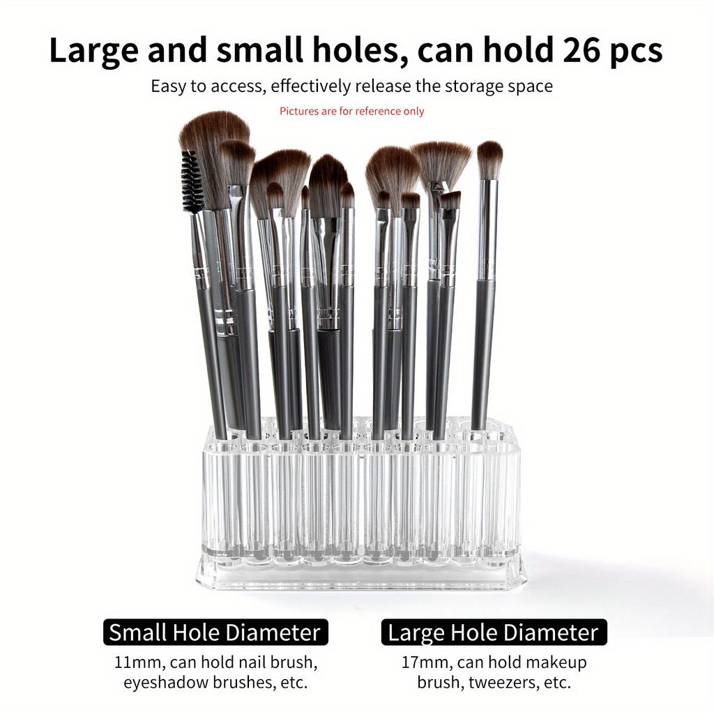 26 Holes Nail Brushes Storage Holder Makeup Brushes Organizer Nail Tools Stand Storage Showing Shelf Pens Display Case