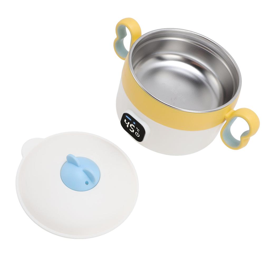 Insulated Food Warmer Bowl 450ml Stainless Steel Auto Constant Temperature USB Rechargeable Electric Heating Lunch Box