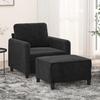 VidaXL Armchair with Footrest Black 60 Cm Velvet, Sofa, Armchair, TV Armchair, Single Sofa, Sofa, Recliner Sofa, 3201169