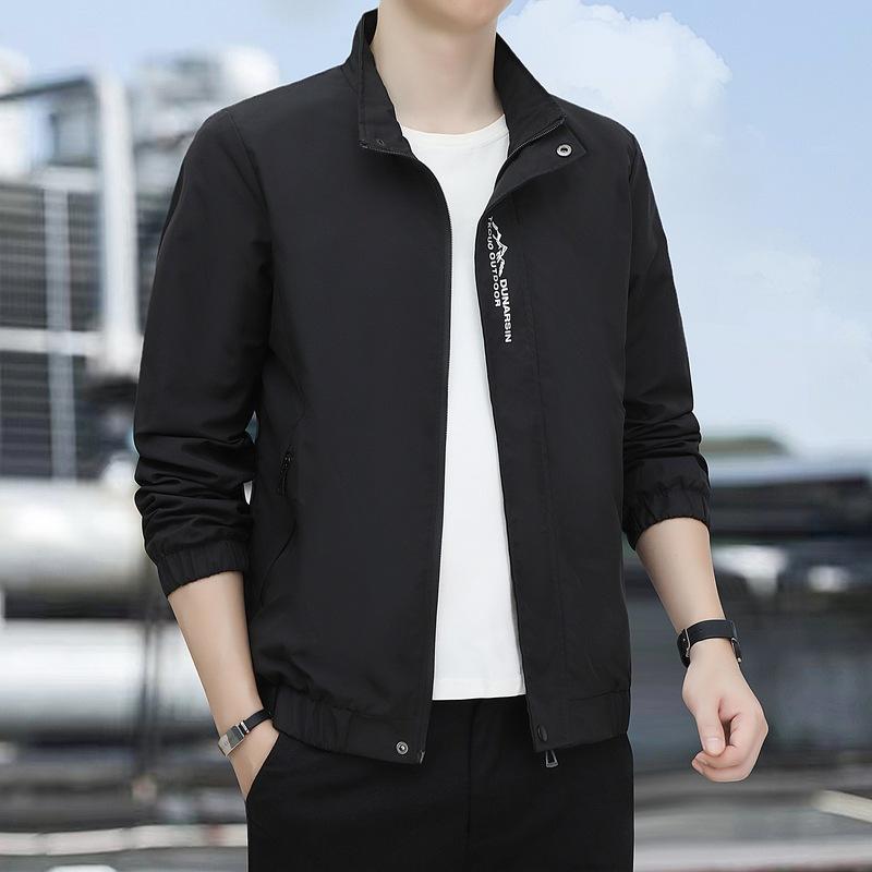 Осенне-зимняя мужская куртка корейской версии модного воротника-стойки, универсальная повседневная свободная куртка и одежда