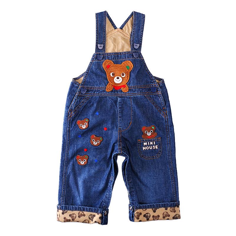 Children's Cartoon Five Bears & Rabbits Denim Overalls for Spring/Autumn