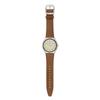 Swatch SKIN IRONY серия кварцевый механизм простой коричневый тон модные светящиеся часы 43 мм бежевый циферблат корпус из нержавеющей стали кожаный ремешок SS07S135