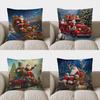 Домашний Декор Сани Санты и Олени Рождественский Декор Наволочка для Подушки Чехол для Подушки Подходит для Дивана Спальни Автомобиля Чехол для Подушки