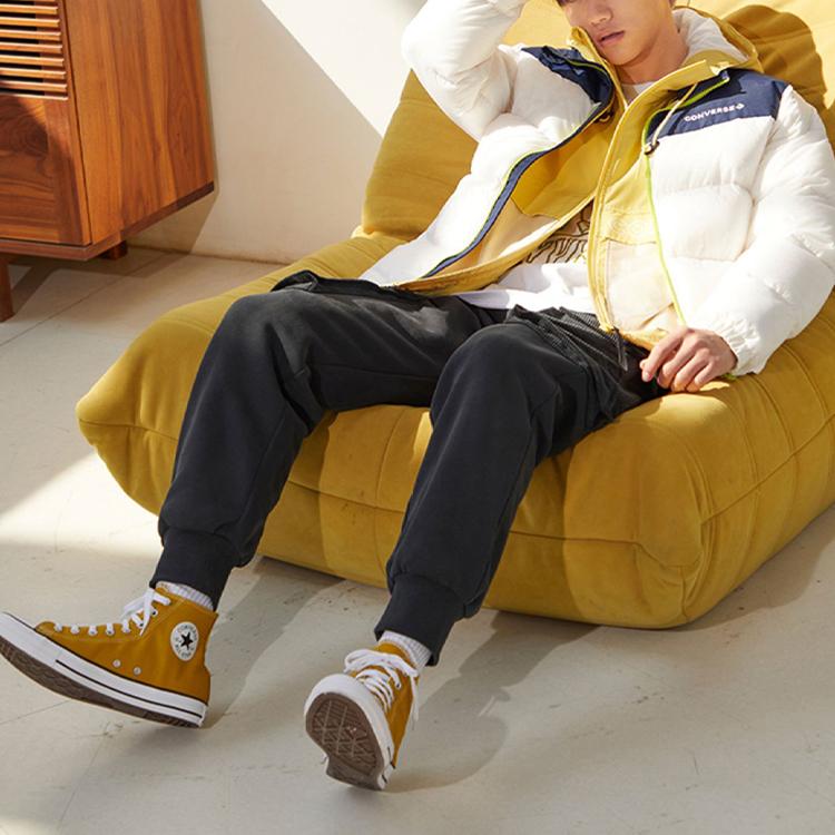 Men's Converse Vintage Corduroy Patchwork Loose Fit Fleece Elastic Cuff Fleece Lined Knitted Sweatpants Men's
