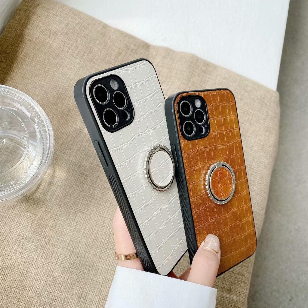 Противоударный чехол с крокодиловым рисунком и подставкой для кольца для Huawei P40 Lite E Samsung A30 iPhone 12