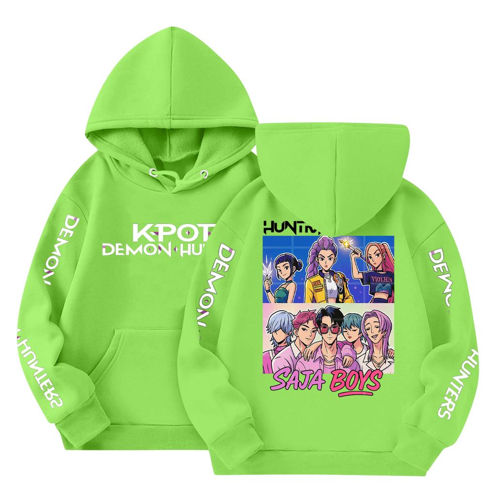 Child Fashion Lightweight Long Sleeve Pullover With Pockets Print Hoodie