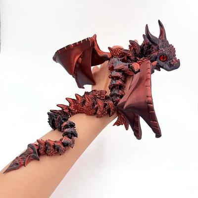 3D Дракон Вращающийся Шарнирный Дракон Детские Подарки Реалистичная Статуя Дракона Для Ландшафтной Декорации Напечатанные Фигурки Животные