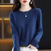 Fashion Woolen Sweater Elegant Cashmere Pullover Women O-Neck Long Sleeve Knitwear Basic Clothing Jumper Tops