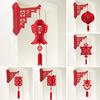 Chinese New Year DIY Lantern Kit Lucky Red Fu Wall Mount Hanging Lantern 3D Puzzle Hollow Out Spring Festival Lantern for Home Decor
