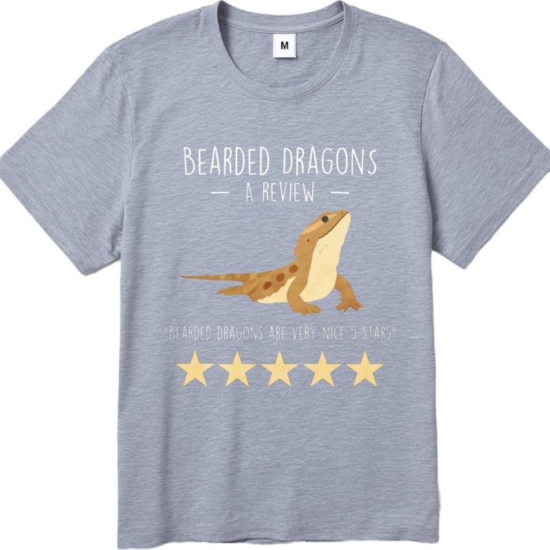 Cheap Tshirt Funny tshirt Travel For her Crew Neck t shirt Brand Bearded Dragons A Review Five Stars Basic For her Top tees