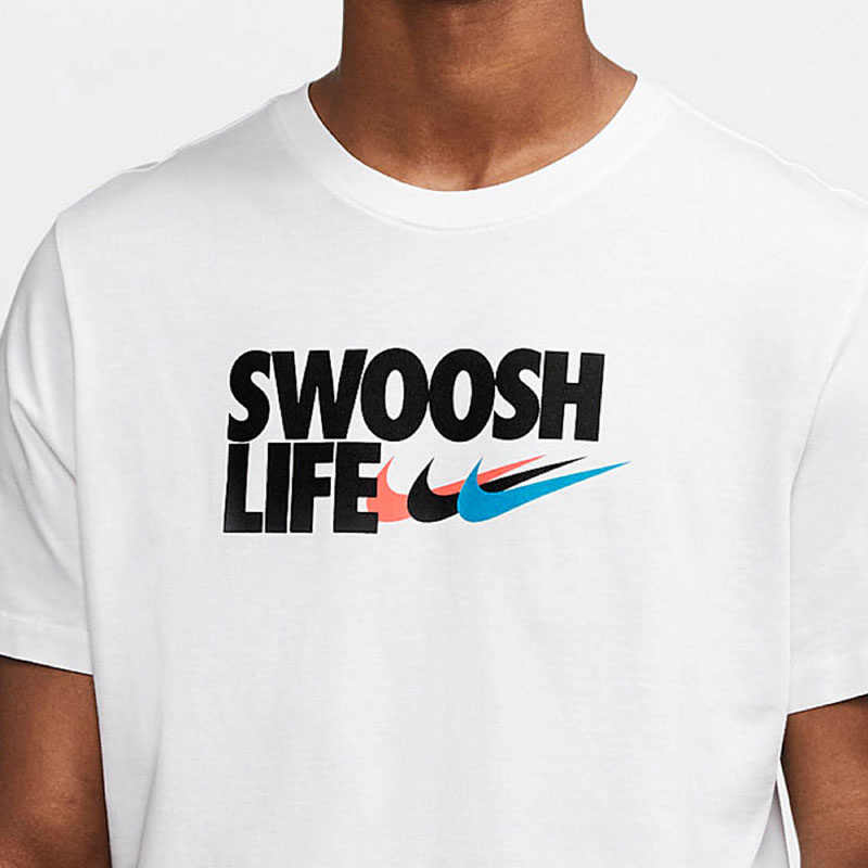 Nike Футболки Мужские Белые С Круглым Вырезом Умеренный Прямой Крой DD9160-100