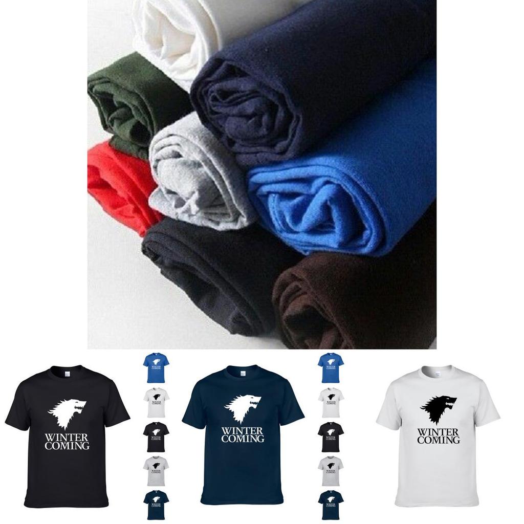 Игра престолов Ледяной волк Мужская Унисекс Повседневная футболка с коротким рукавом на все сезоны