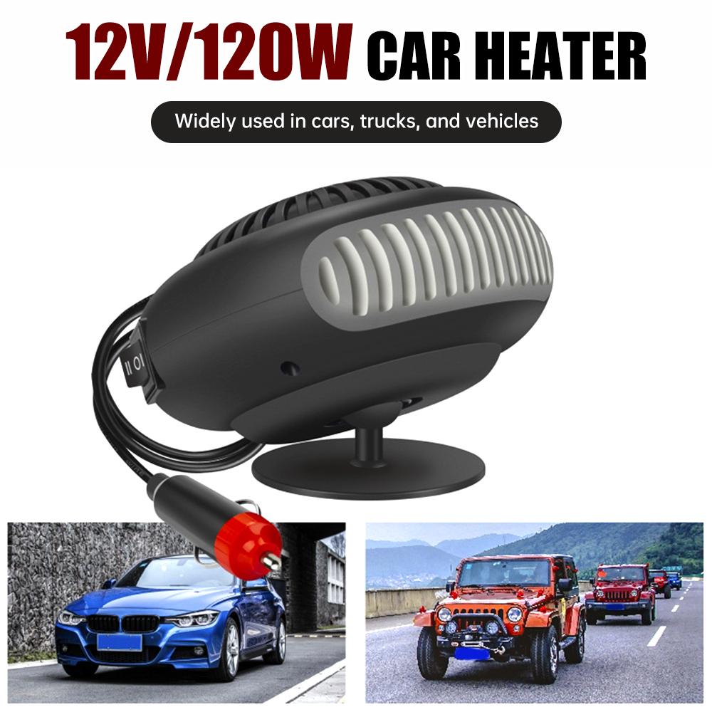 360 Rotatable Car Heater 12V Electric Heater Plugs Into Cigarette Lighter Auto Windshield Defroster Car Anti-Fog Heater Dryer
