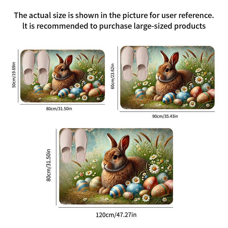 1 шт. анти-усталостные кухонные коврики, пасхальные яйца с принтом кролика, водонепроницаемый нескользящий толстый мягкий кухонный коврик, прочный, удобный стоячий коврик для кухни