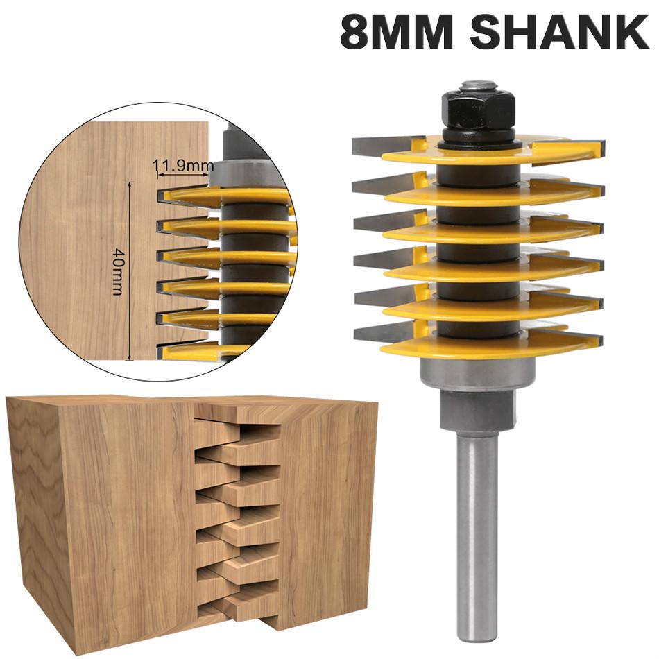 1pc 8/12.7mm Shank Brand New 2 Teeth Adjustable Finger Joint Router Bit Tenon Cutter Industrial Grade for Wood Tool