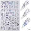 1 PC Gold Silver Nail Art Laser Butterfly Stickers Butterfly Metal Sticker Decals Holographic Manicure Decorations