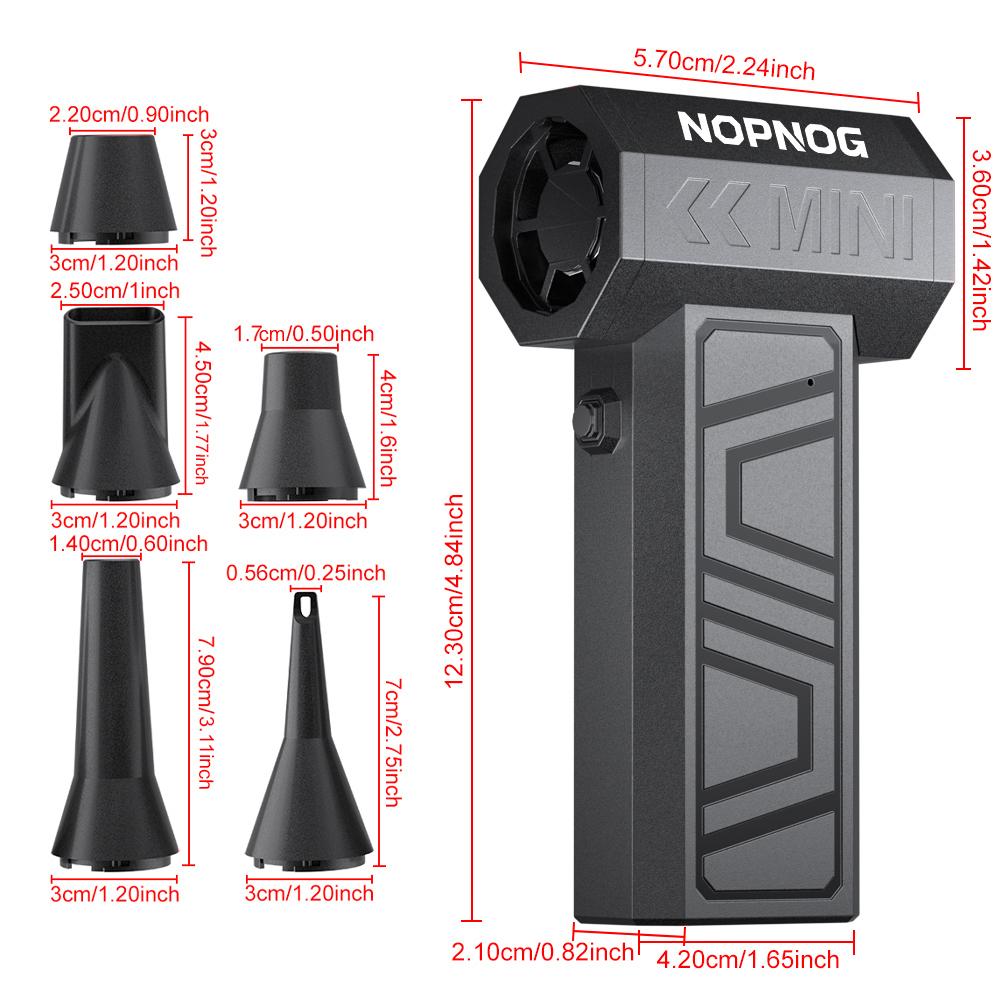 Cleaning Blower Tool Type-C Charging Electric Air Duster 5 Outlet Nozzles Portable 4 Gears Blowing Snow Turbo Jet Fan 130000RPM Car Fan