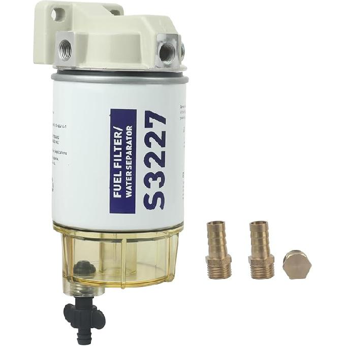 S3227 Fuel Filter Marine Fuel Water Separator With Clear Bowl Replacement For Marine Outboard Motor Mercury Replace# S3227 320R 490R-RAC-01 18-7948