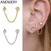 1PC Wave Star Tassel Chain Earring for Women Double Ear Hole Earrings Fashion Piercing Jewelry