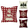 Festive Christmas Cushion Cover Featuring Adorable Reindeer And Snowflakes Design