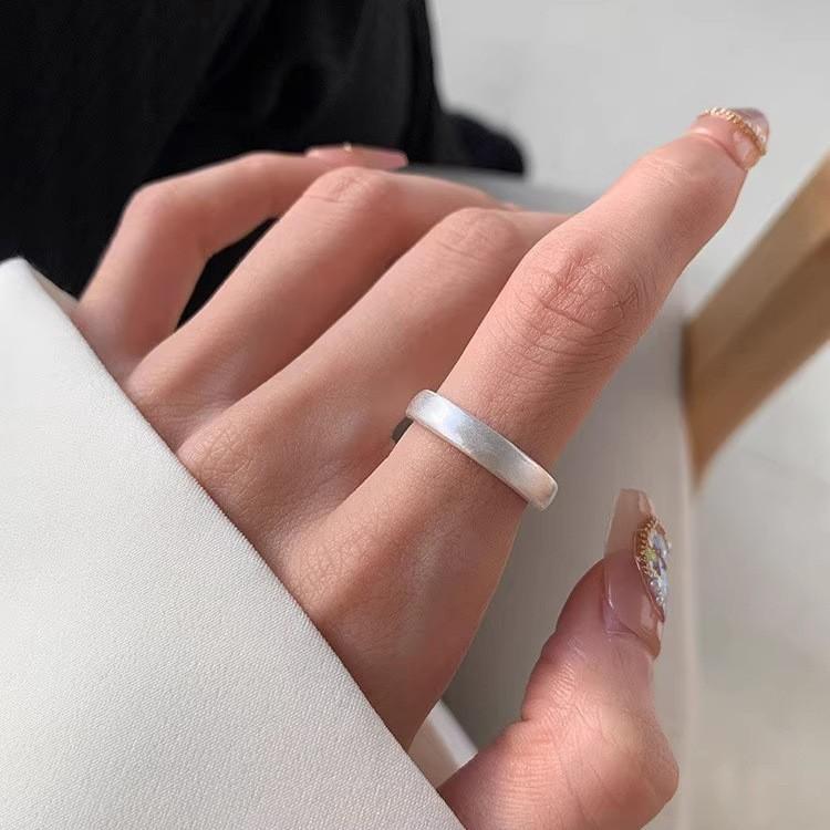 Korean Version Plain Ring Irregular 925 Sterling Silver Versatile Ring Women's Niche Ins Style Design Non-fading Combination Ring