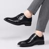 Casual Leather Shoes Men's Business Dress British Style Pointed Groom Wedding Shoes High-end Black Small Leather Shoes 8037-K