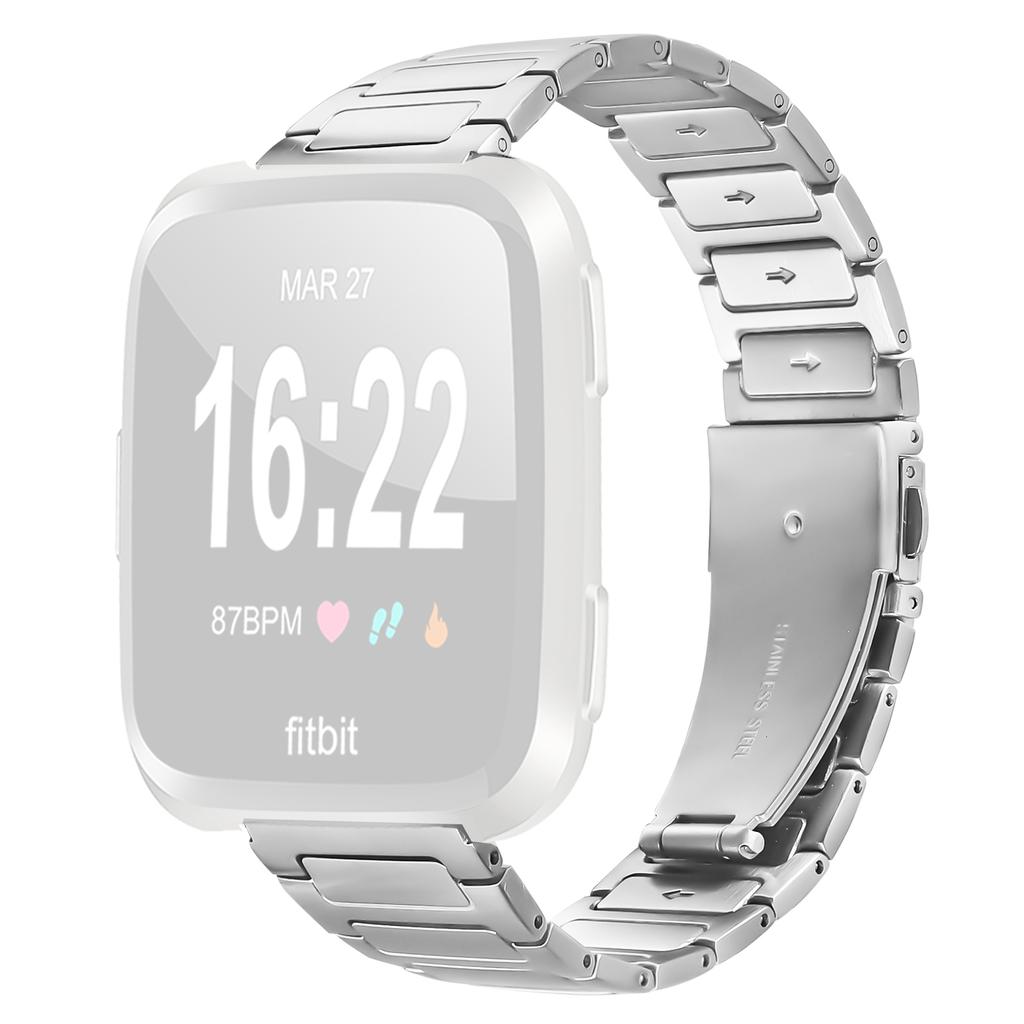 For Garmin Venu 2 Music Watch Band Silver Stainless Steel Metal Watch Strap