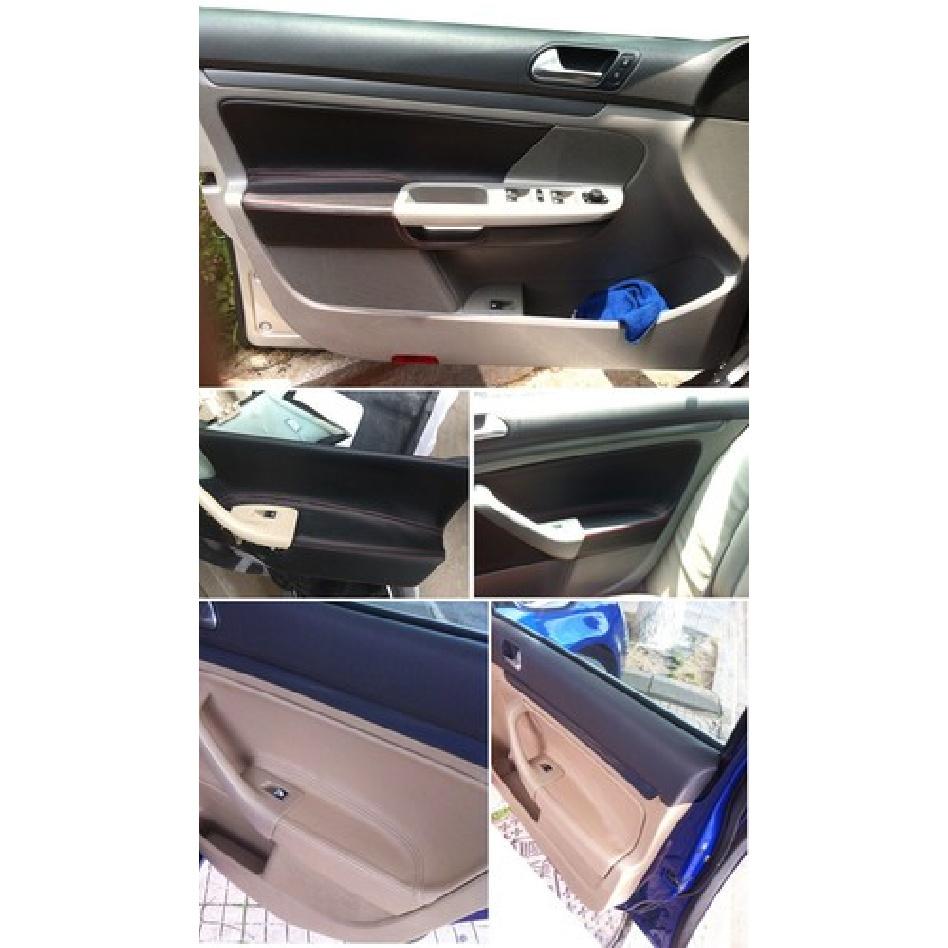 1 Set LHD Leather Car Door Armrest Panel Cover Replacement For VW Golf 5 2008 09