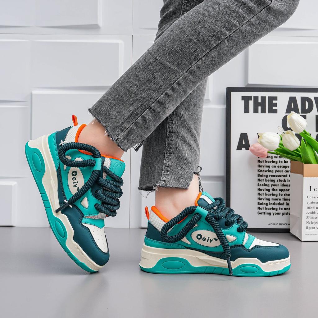 Soft Soled Bread Shoes for Women In Spring, Panda Shoes, Height Increasing Shoes, Versatile Casual Thick Soled Board Shoes for Women