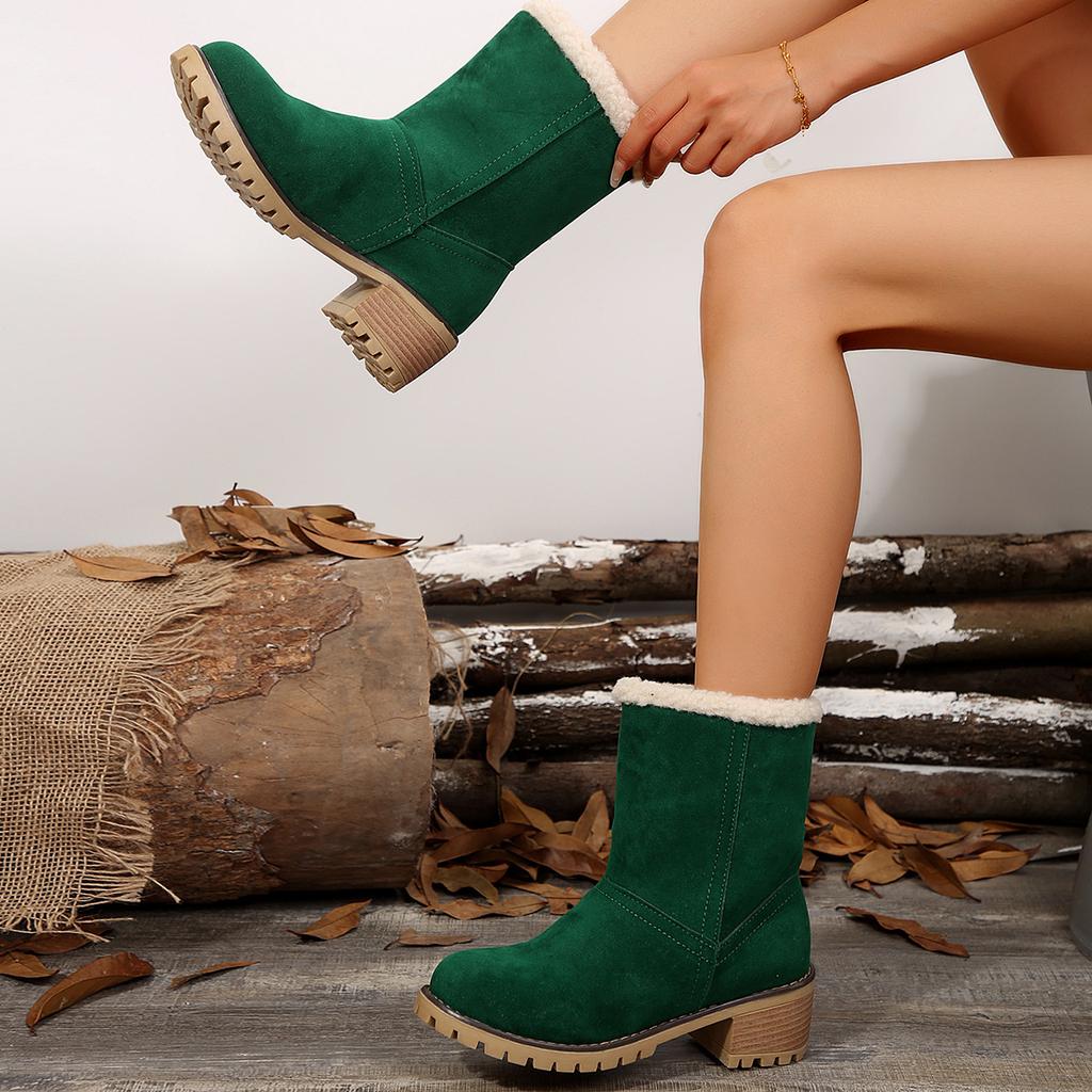 Зима 2025 новые европейские и американские сноубутсы большого размера, один ботинок и два женских полусапога на толстом каблуке и толстой подошве для детей