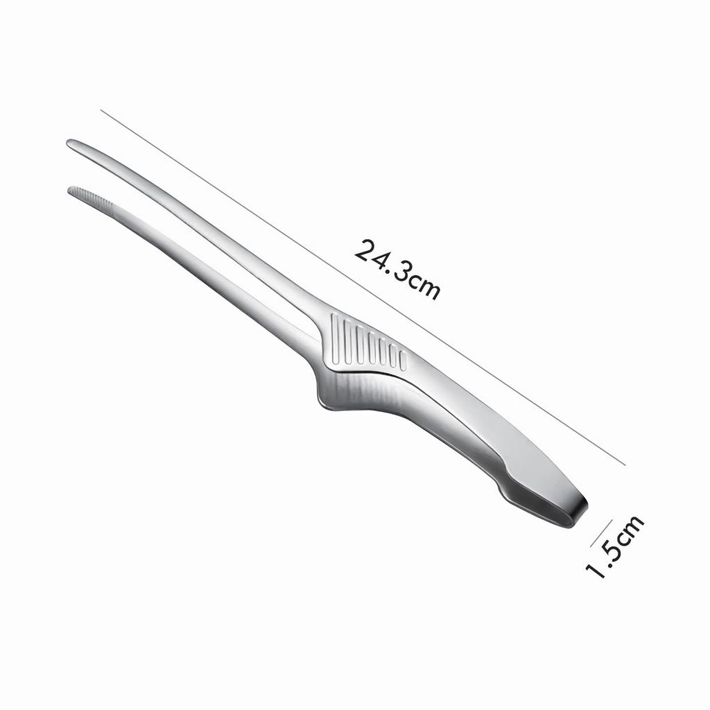 Щипцы из нержавеющей стали LLiKZio для якинику, кемпинга, барбекю, приправ, готовки, жарки и пасты (Набор из 2) 24 см, Тонкий, Удобный захват, Нескользящие наконечники,