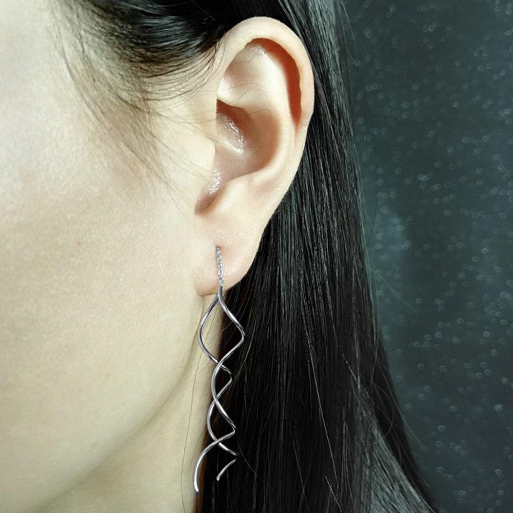Women Drop/Dangle Fashion Accessories Twisted Long Line Ear Line Ear Studs Jewelry Drop Earrings