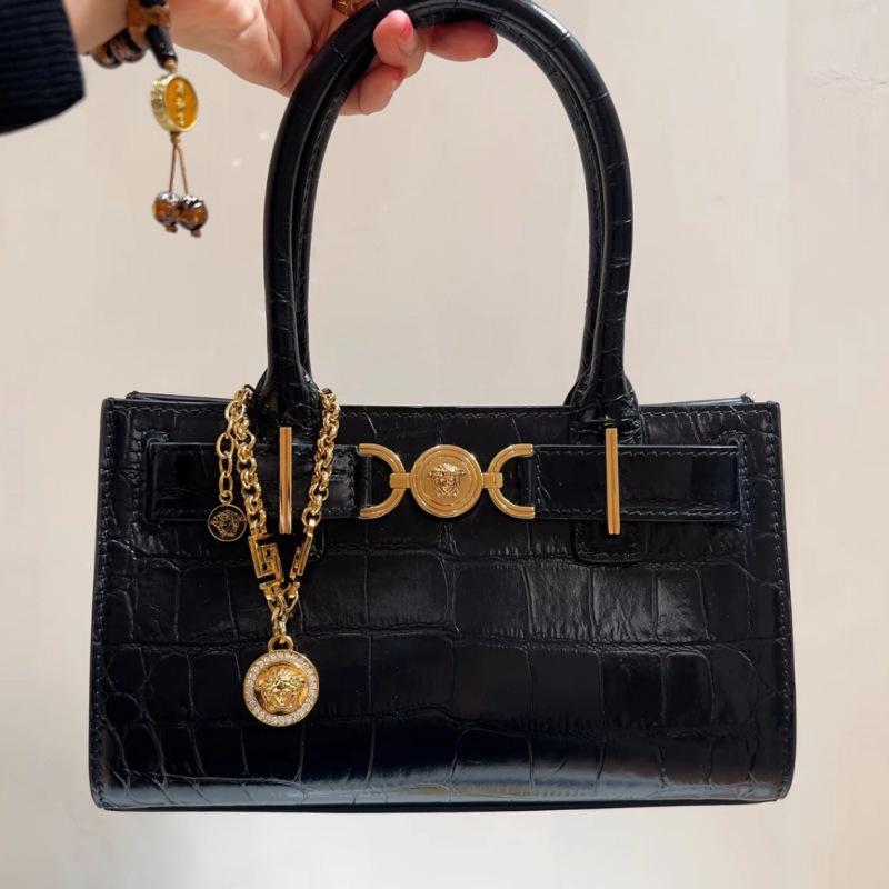 Сумка-тоут и сумка через плечо из натуральной кожи с тиснением под крокодила в стиле Чжао Лусы