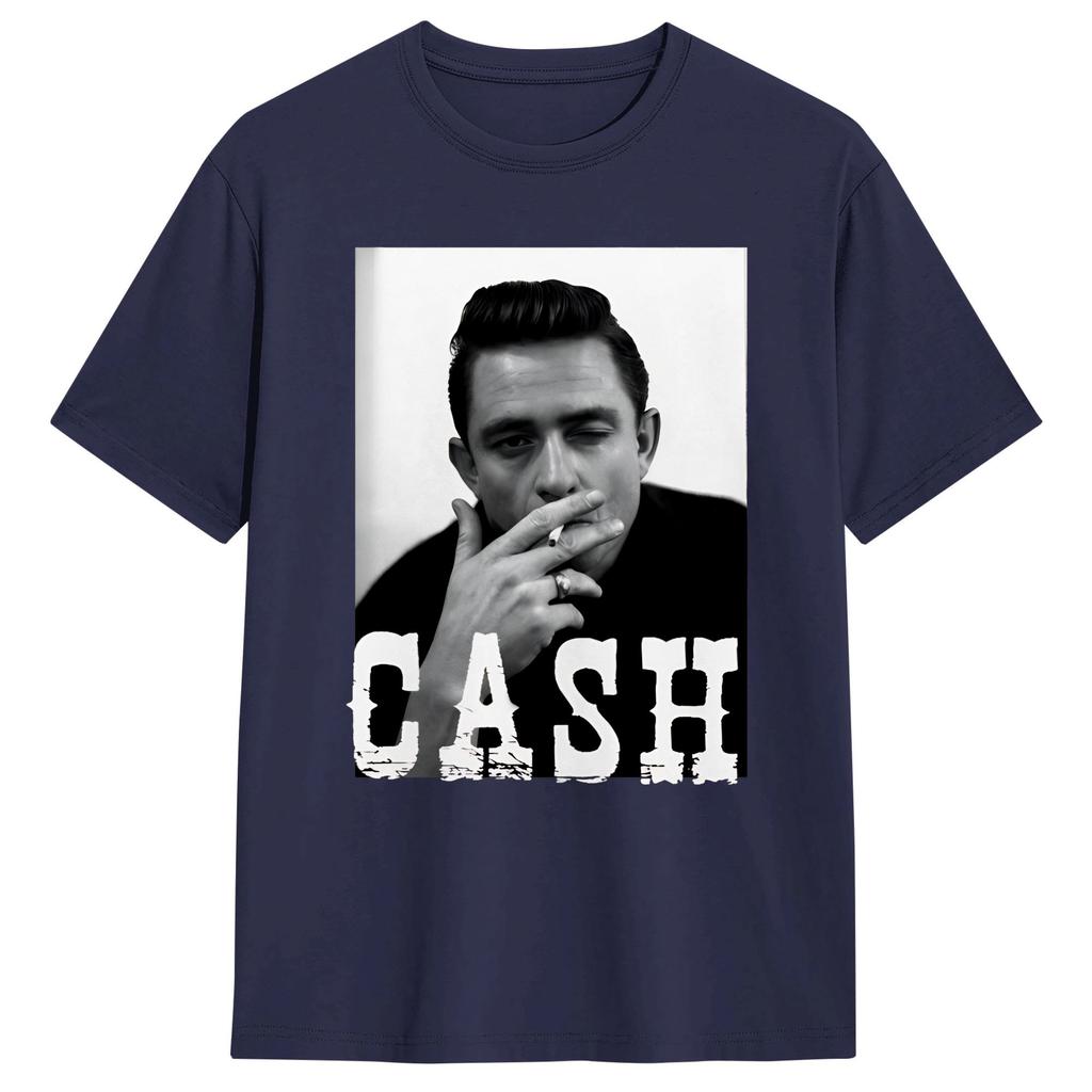 Vintage T Shirt Johnny Cash 100 Cotton T Shirts Hip Hop Tshirt for Unisexs Summer Aesthetic Printed Short Sleeve Tops